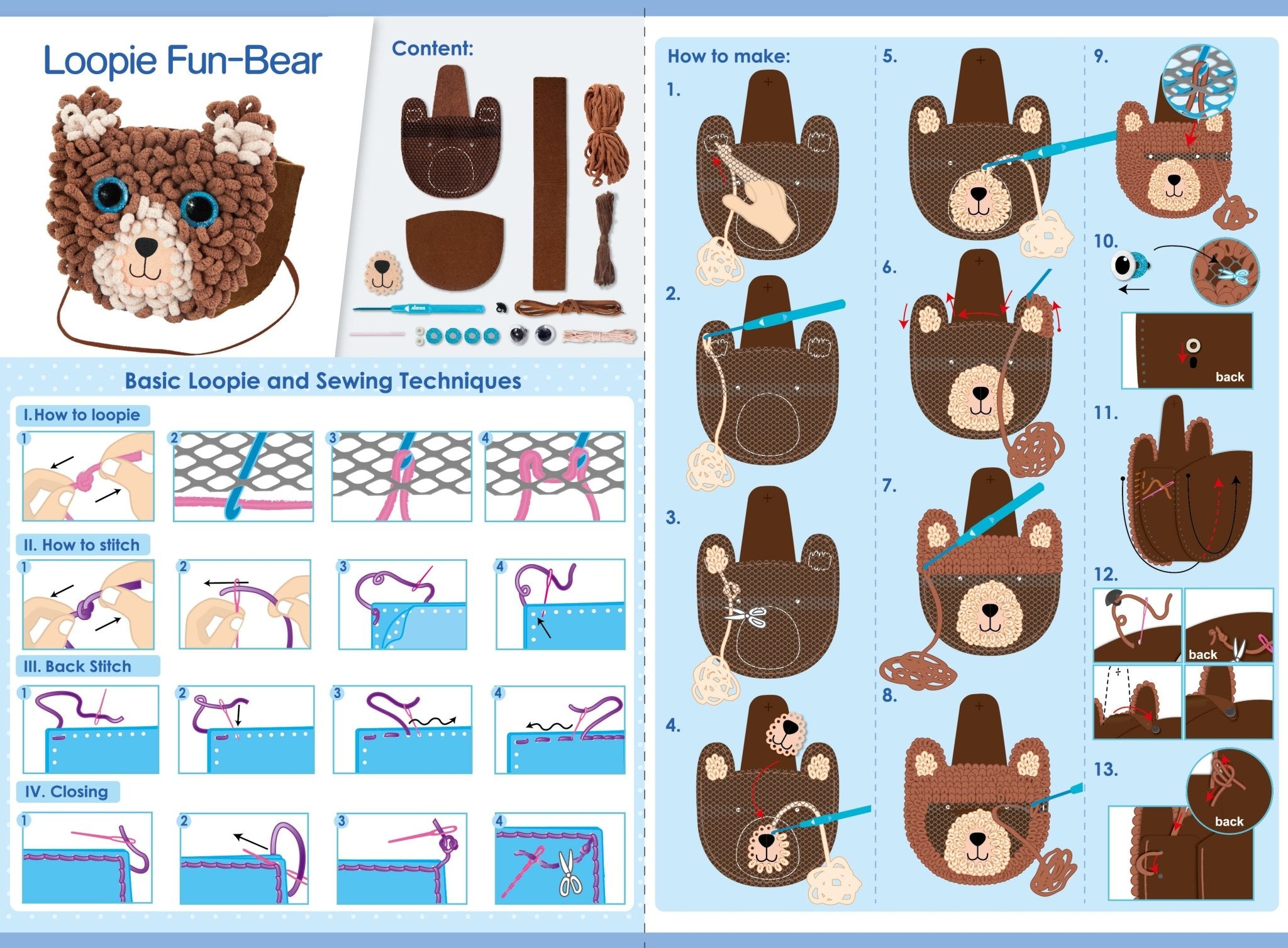 Avenir - Loopie Fun My First Plush Bag - Bear - Image 5