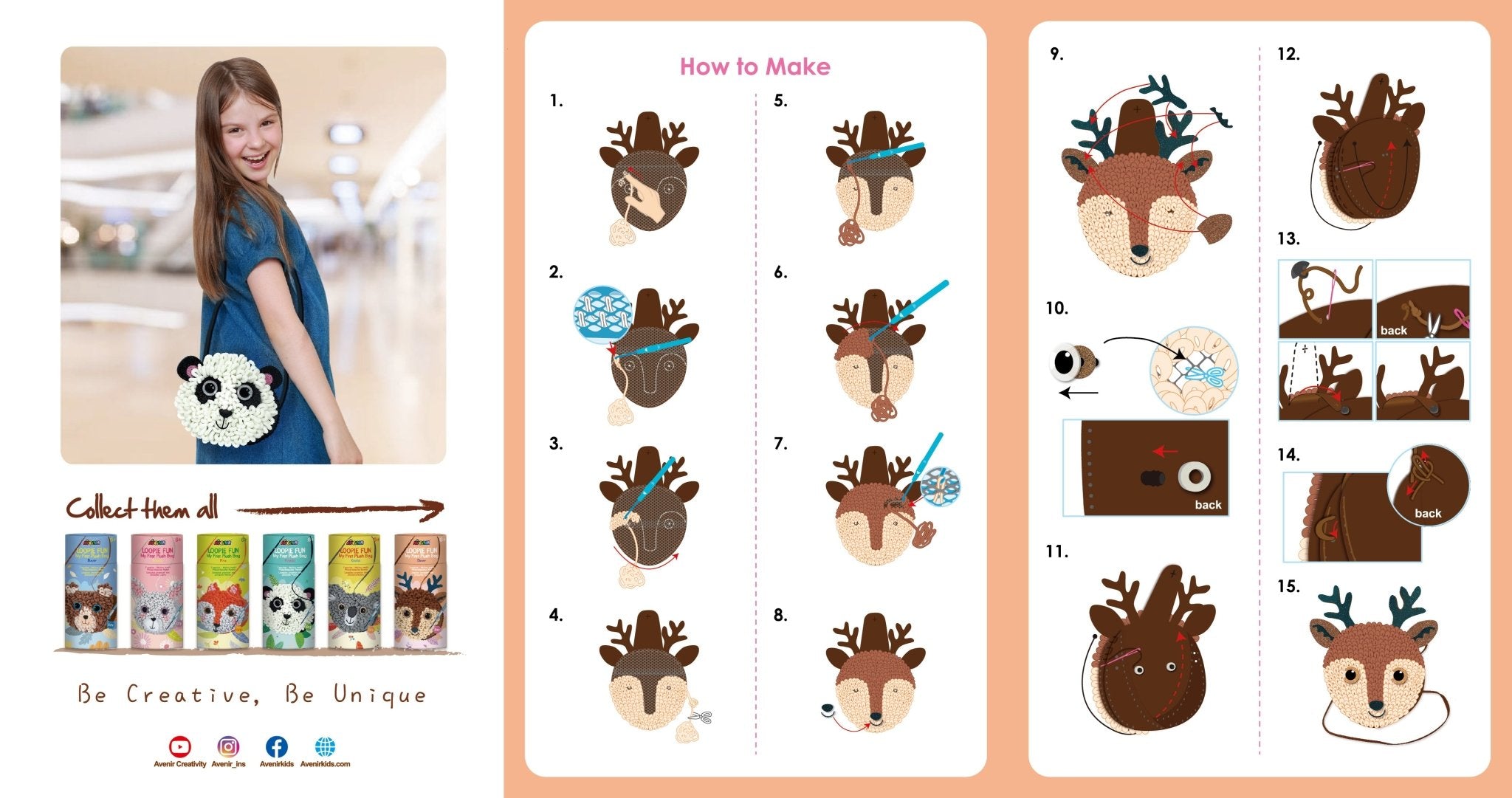 Avenir - Loopie Fun My First Plush Bag - Deer - Image 4