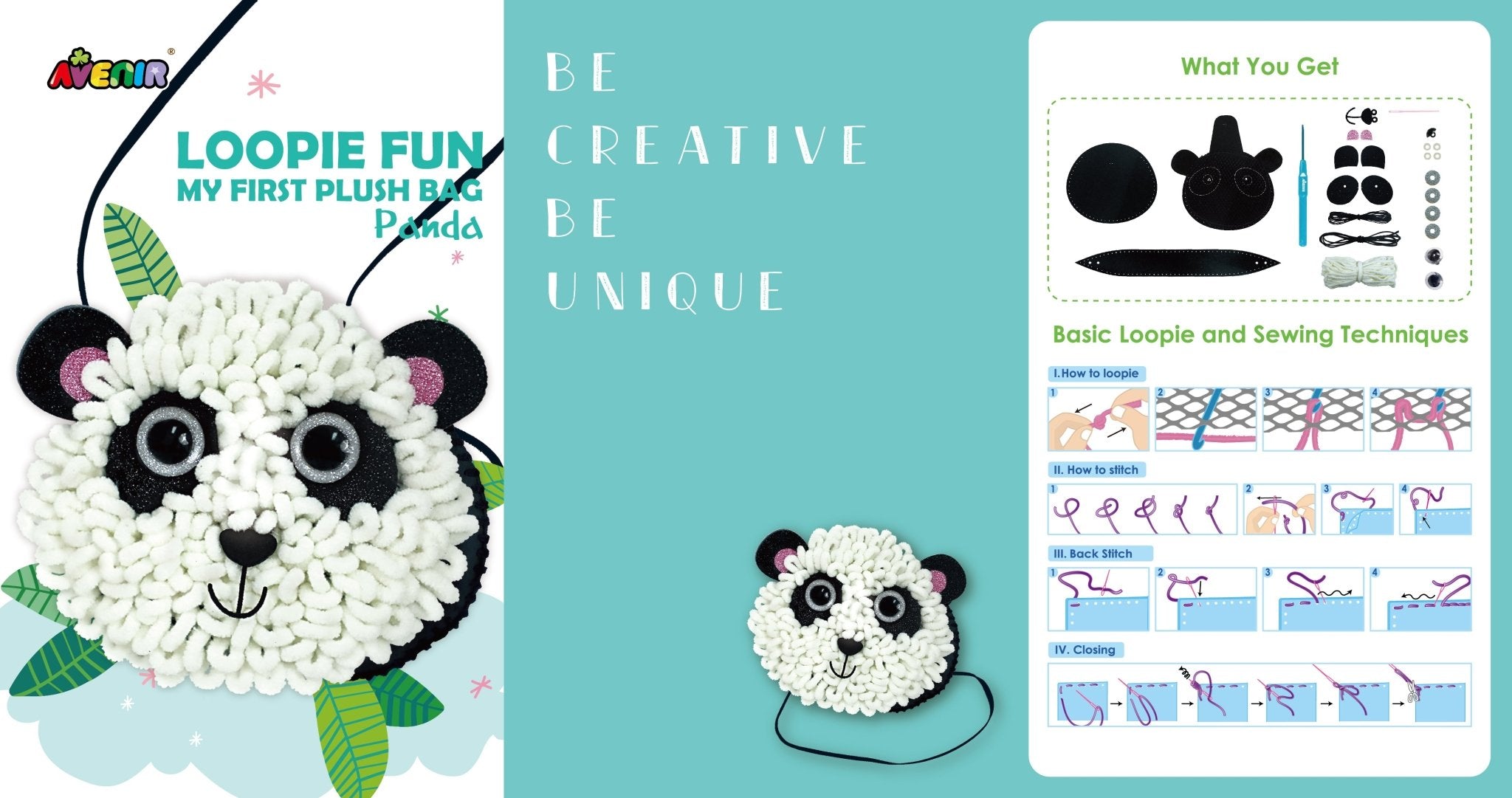 Avenir - Loopie Fun My First Plush Bag - Panda - Image 5
