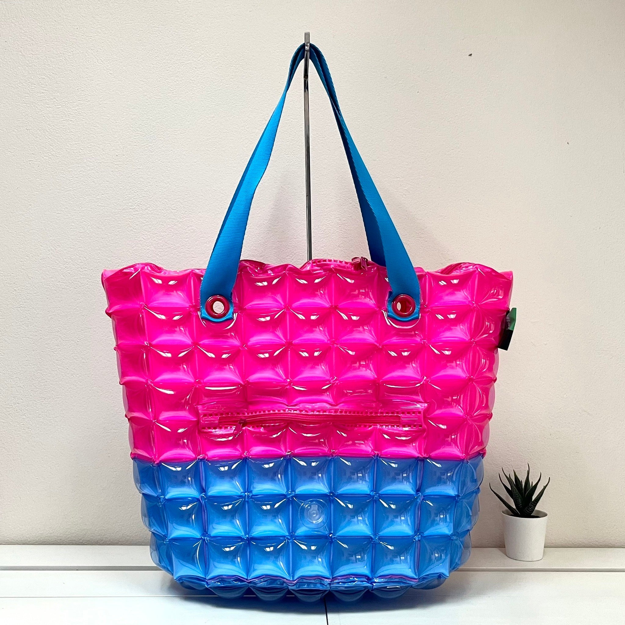 Inflatable Diamond Tote with Zipper (Large) - Trendy Two Tone