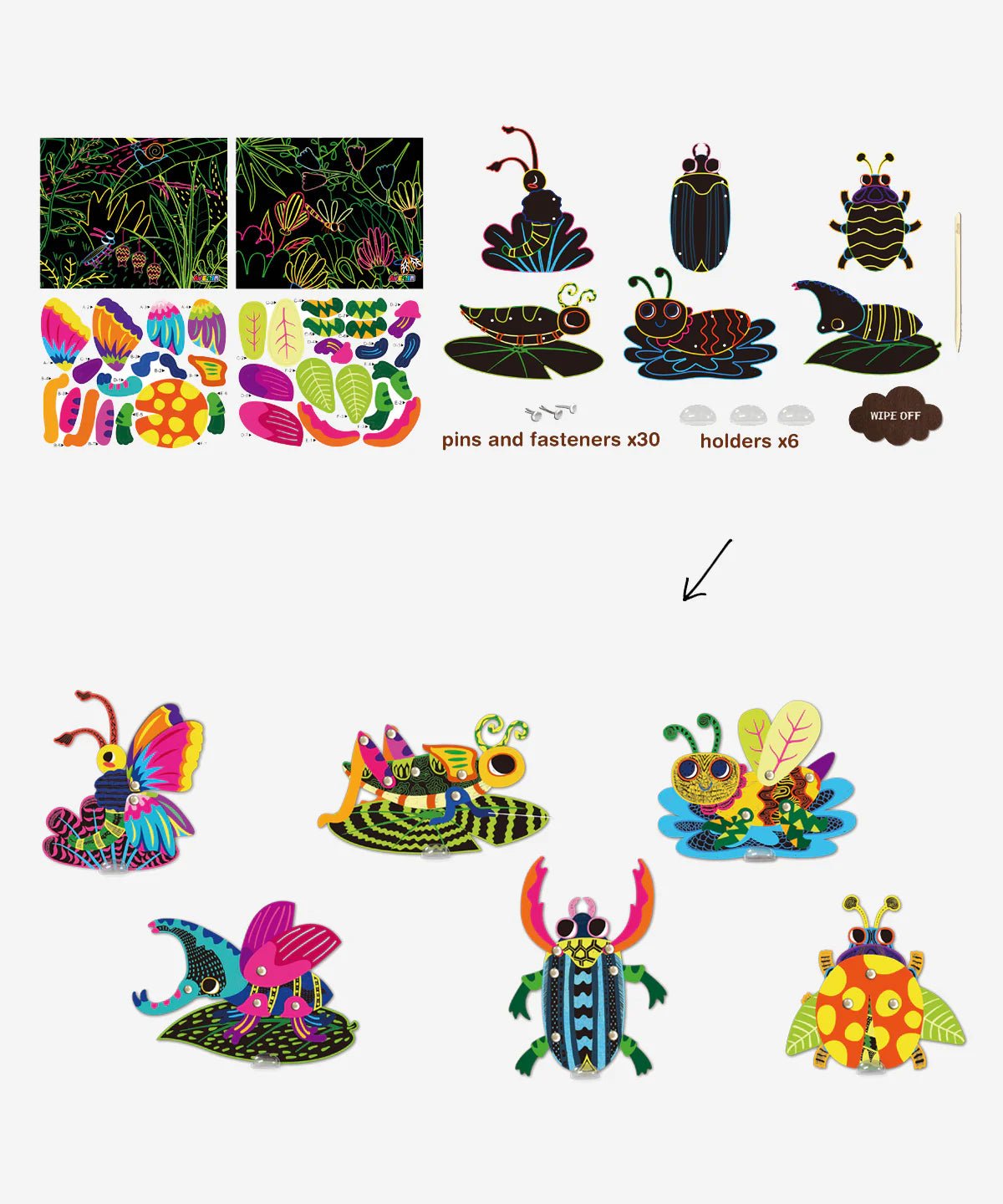 Scratch Art Joint Puppet - Little Bugs - Image 3