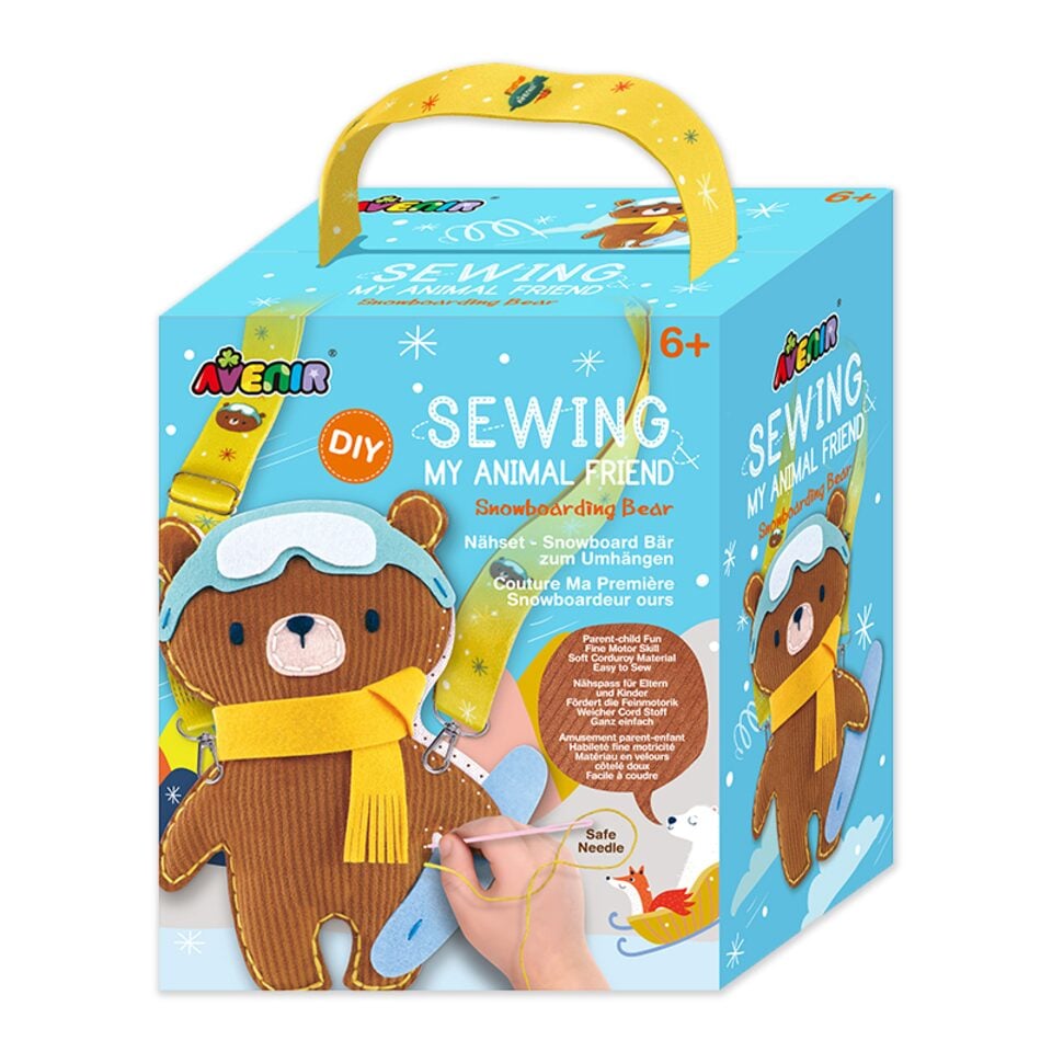 Sewing My Animal Friend with Carrier Strap - Snowboarding Bear - Image 3