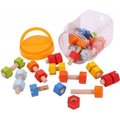 Wooden Jar of Nuts & Bolts - Image 2